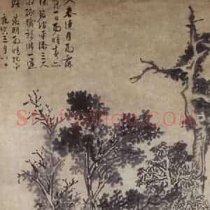 明代 文征明《雨晴纪事图轴》国画山水作品图片赏析