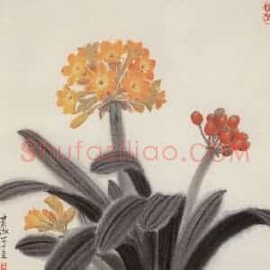 1982年 萧淑芳《君子兰》国画花鸟作品图片赏析