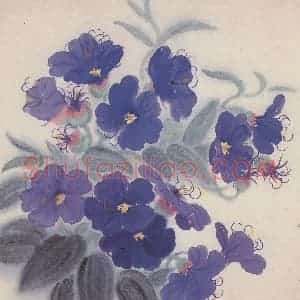 80年代 萧淑芳《澳洲山花》国画花鸟作品图片赏析
