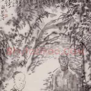 2000年 吴山明《广场的风》国画人物作品图片赏析