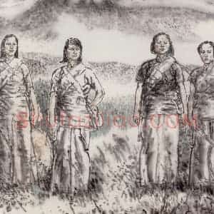 2003年 吴山明《果农》国画人物作品图片赏析