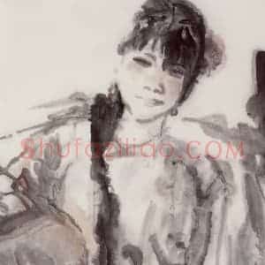 1987年 吴山明《山里妹》国画人物作品图片赏析