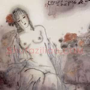 1990年 吴山明《山花》国画综合作品图片赏析