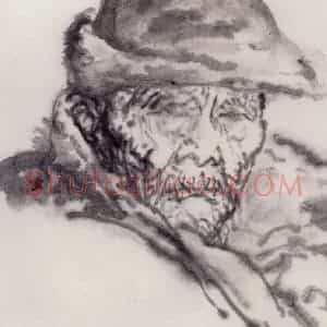 1995年 吴山明《绍兴老农》国画人物作品图片赏析