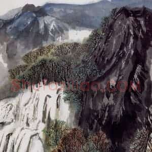 80年代 何海霞《幽谷涛声》国画山水写意作品图片赏析