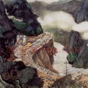 1956年 何海霞《西坡烟雨》国画山水工笔作品图片赏析