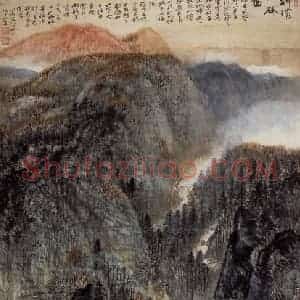 1961年 何海霞《锦绣山谷图》国画山水兼工带写作品图片赏析