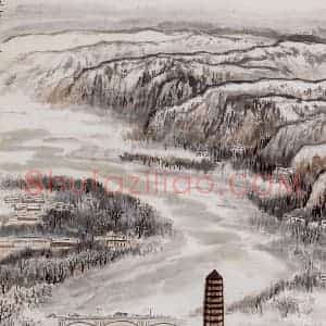 1976年 何海霞《革命圣地延安》国画山水写意作品图片赏析