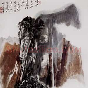 1979年 何海霞《华岳柱天地》国画山水写意作品图片赏析