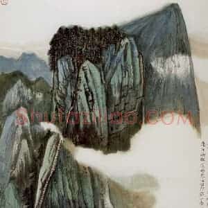 1980年 何海霞《华山图》国画山水写意作品图片赏析