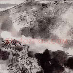 1998年 杨善深《浅绛山水》国画山水作品图片赏析