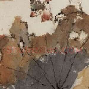 2001年 杨善深《残荷蜻蜓》国画花鸟作品图片赏析