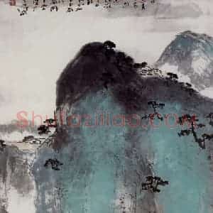 2001年 杨善深《夏圭画意》国画山水作品图片赏析