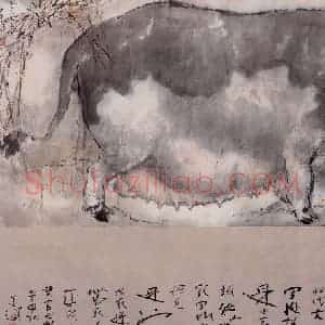 1995年 杨善深《猪》国画综合作品图片赏析