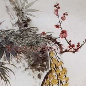 1965年 马晋《山花烂漫》国画花鸟作品图片赏析