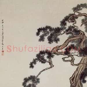 1927年 马晋《双羚》国画花鸟作品图片赏析