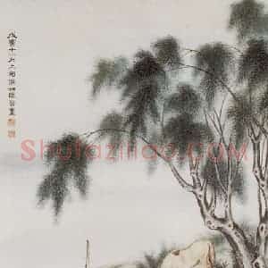 1938年 马晋《放牧图》国画花鸟作品图片赏析