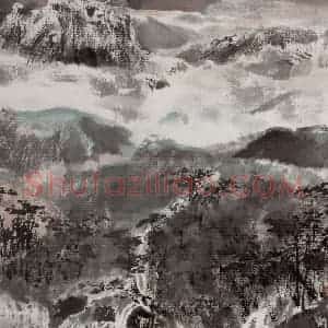 近现代 宋雨桂《菁山行》国画山水作品图片赏析