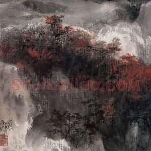 近现代 宋雨桂《菁山行》国画山水作品图片赏析