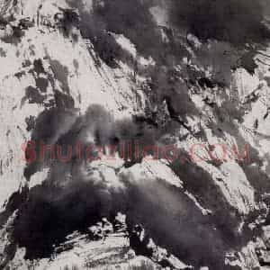 近现代 宋雨桂《寒云赋》国画山水作品图片赏析