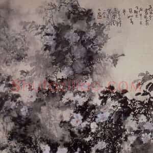 近现代 宋雨桂《雾花》国画山水作品图片赏析