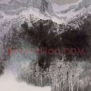 近现代 宋雨桂《腊月》国画山水作品图片赏析