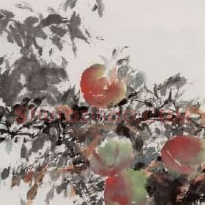 近现代 宋雨桂《蟠桃》国画山水作品图片赏析