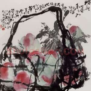 近现代 宋雨桂《蟠桃》国画山水作品图片赏析