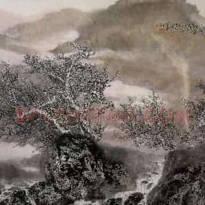 近现代 宋雨桂《长白八月》国画山水作品图片赏析