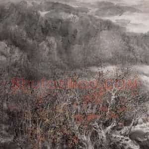 近现代 宋雨桂《菁山秋水》国画山水作品图片赏析
