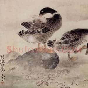 1963年 方人定《春江水暖》国画花鸟作品图片赏析