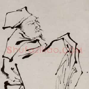 1947-1949年 方人定《拆芦描》国画人物作品图片赏析