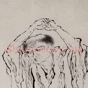 1947-1949年 方人定《战笔水纹描》国画人物作品图片赏析