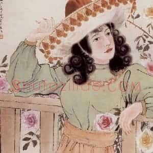 1939年 方人定《墨西哥女郎》国画人物作品图片赏析
