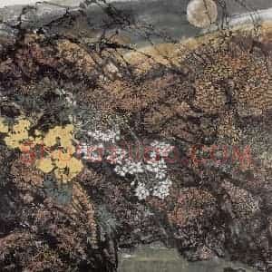 1991年 王晋元《月初升》国画花鸟写意作品图片赏析