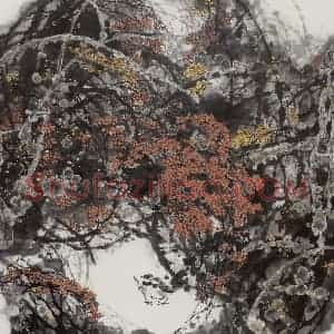 1989年 王晋元《荆棘上的果实》国画花鸟写意作品图片赏析