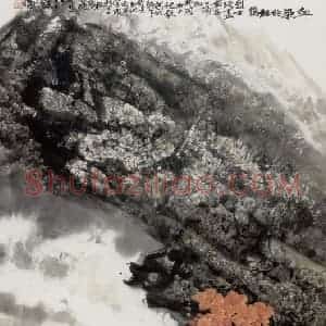 1991年 王晋元《血染的杜鹃》国画花鸟写意作品图片赏析