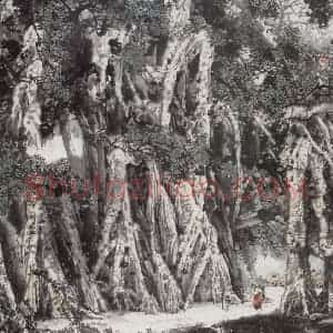 1991年 王晋元《远离尘嚣》国画花鸟写意作品图片赏析