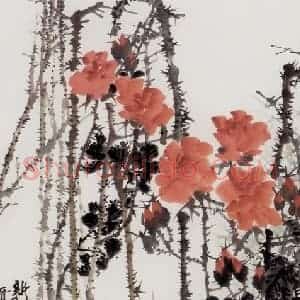 1979年 王晋元《新月》国画花鸟写意作品图片赏析
