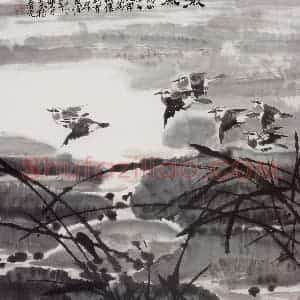 1980年 王晋元《微风》国画花鸟写意作品图片赏析
