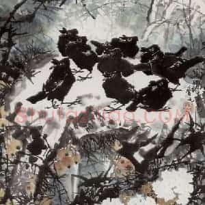 1982年 王晋元《密林深处》国画花鸟写意作品图片赏析