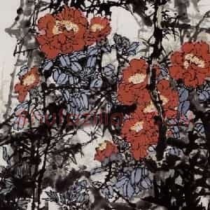 1982年 王晋元《春深》国画花鸟写意作品图片赏析
