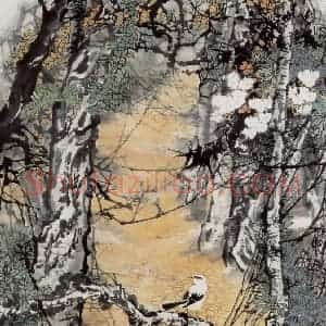 1984年 王晋元《芳林情》国画花鸟写意作品图片赏析