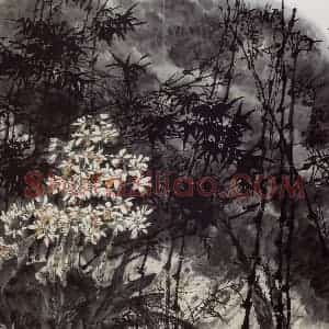 1985年 王晋元《摇曳山野间》国画花鸟写意作品图片赏析