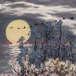 1991年 刘宝纯《春江花月》国画山水作品图片赏析
