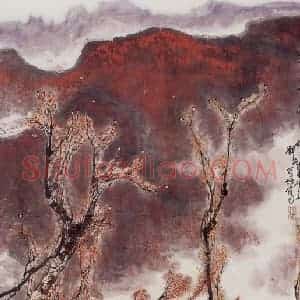 1991年 刘宝纯《齐鲁古长城》国画山水作品图片赏析