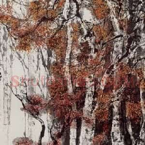 1989年 刘宝纯《树树皆秋色》国画山水作品图片赏析
