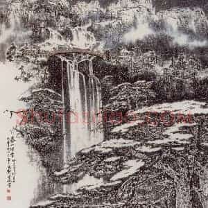 2003年 刘宝纯《泰山瑞雪》国画山水作品图片赏析