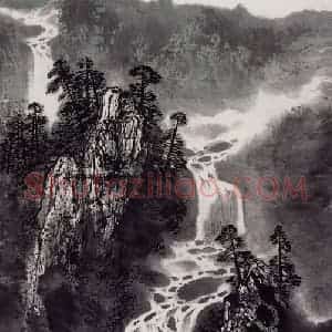 1988年 刘宝纯《清泉》国画山水作品图片赏析
