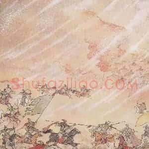1985年 任率英《边塞诗》国画人物作品图片赏析